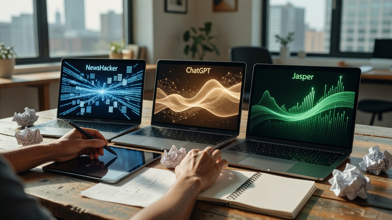 AI Content Tools Compared: NewsHacker vs ChatGPT vs Jasper